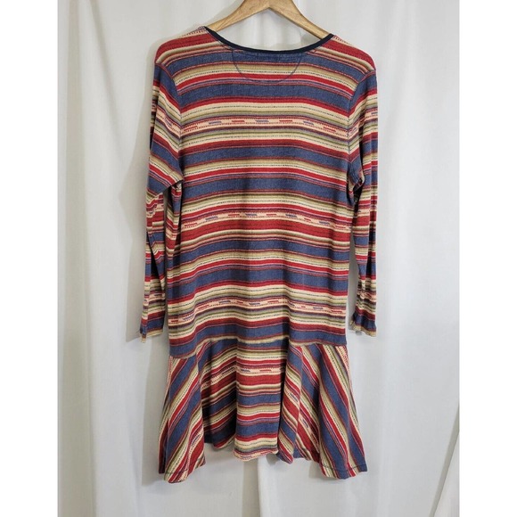 LRL Ralph Lauren Southwest Striped Print Drop Waist Thermal Henley Dress Size 1X - Picture 4 of 7